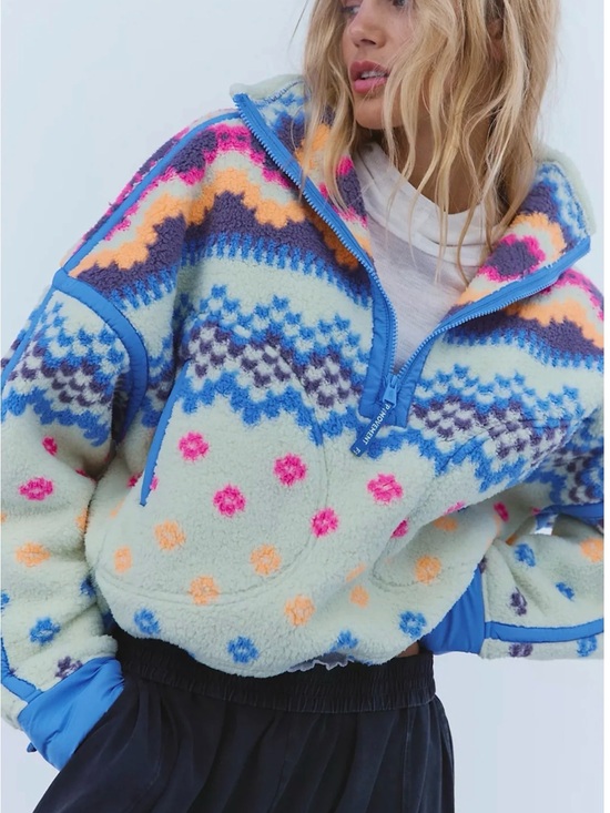 Free People Jackets & Blazers - Free People Mountain High Printed 1/2 Zip Fleece Pullover